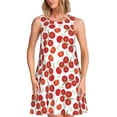 thumbnail image 1 of Vsdgher Robes d'Été Imprimé Tomate pour Femmes Robe de Plage Décontractée Col en U Sans Manches Robe d'Été Ample avec Poche, 1 of 7