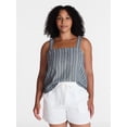 thumbnail image 2 of Time and Tru Women's Square Neck Linen Tank, Sizes XS-XXXL, 2 of 6