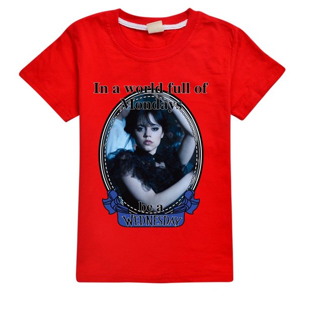 Camiseta de cuello redondo para niñas y niños Ropa de verano Algodón Patrón de dibujos animados Familia Viernes Camisetas zhangyuxiang LED
