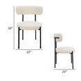 thumbnail image 5 of Aeon 22 Inch Set of 2 Dining Chairs, Black Metal Frame, Off White Boucle, 5 of 5