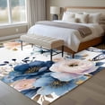 thumbnail image 4 of 5'x8' Area Rugs, Vintage Blue Floral Indoor Outdoor Area Rug for Living Room Bedroom, Farmhouse Watercolor Flower Butterflies Washable Bathroom Rugs Kitchen Floor Carpet Mats Home Decor Aesthetic, 4 of 8