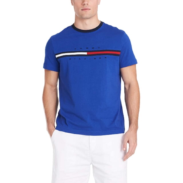 Camiseta Tommy Hilfiger para hombre, manga corta, cuello redondo, logotipo