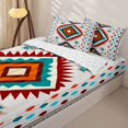 thumbnail image 3 of jejeloiu Vibrant Aztec Zipper Full Size Comforter Sets with Fitted Sheet and 2 Pillowcases,Southwestern Pattern Zipper Bedding Set For Boys,Multi White,Reversible,4-Piece, 3 of 7