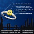thumbnail image 2 of Gem Stone King 10K Two Tone Gold Canary Mystic Topaz and Lab Grown Diamond Engagement Ring for Women | 1.86 Cttw | Oval 8X6MM | Gemstone November Birthstone | Size 8, 2 of 6