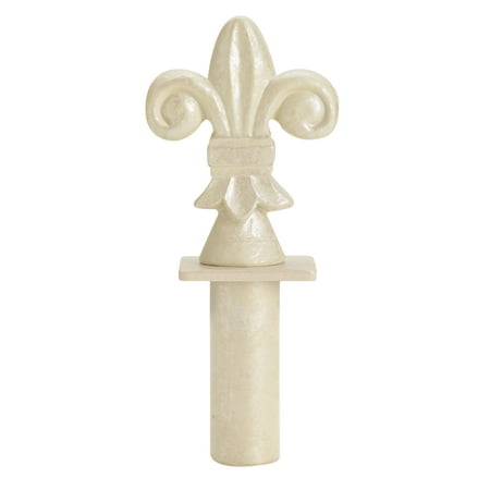 Boutique Ivory Fleur De Lis Round Fitting Finial