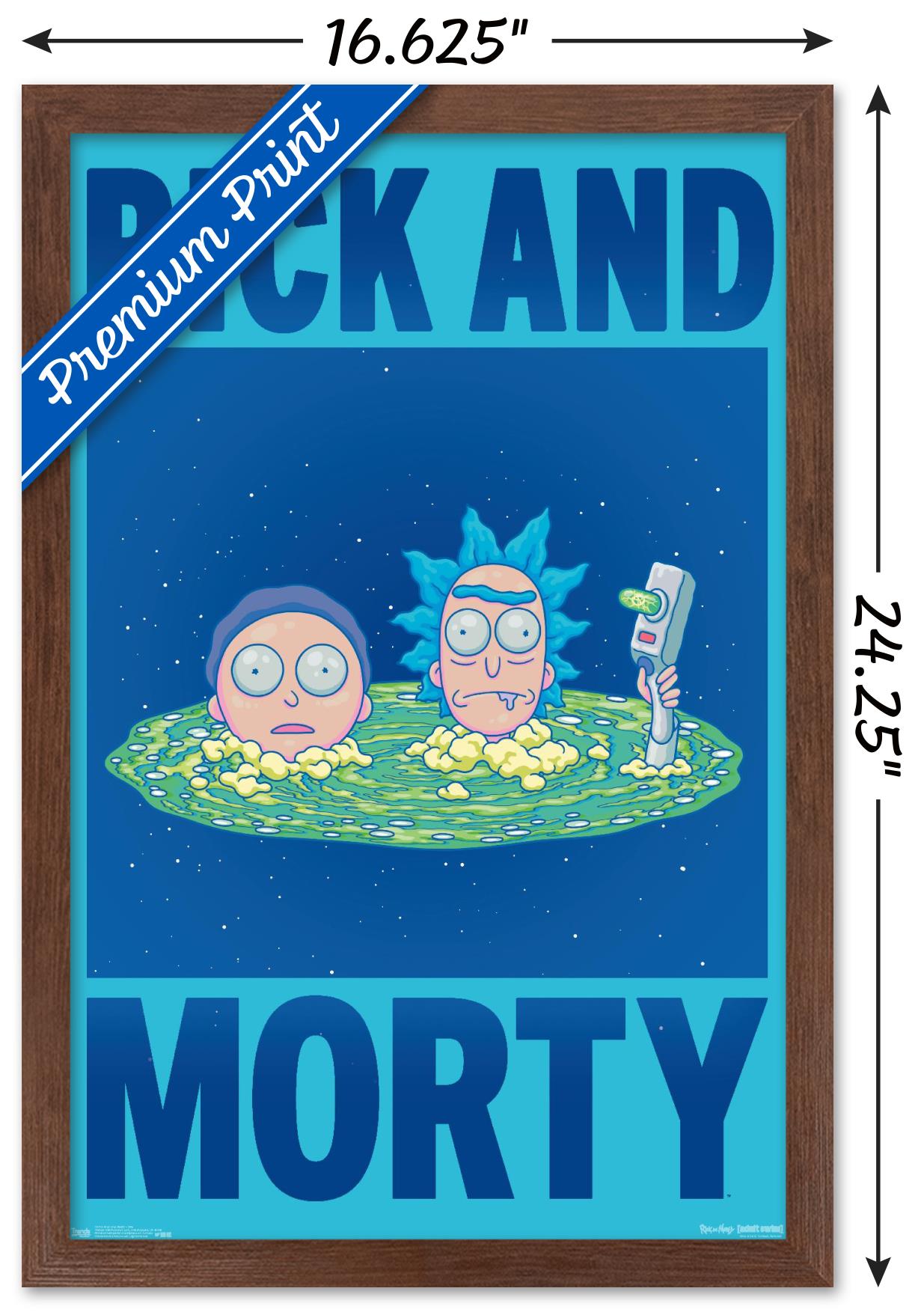 Rick And Morty - Title Wall Poster, 14.725" x 22.375", Framed