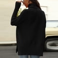 thumbnail image 6 of Womens Plus Size Sweaters Long Sleeve Crew Neck Split Hem Casual Oversized Ribbed Knit Tunic Pullover Tops Black XL, 6 of 6