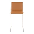 thumbnail image 6 of Fuji High Back Counter Stools for Kitchen Counter in Stainless Steel, Counter Height Chairs, Bar Stools Set of 2, Counter Height Stools Set of 2, Bar Stools For Kitchen Island (Camel Faux Leather), 6 of 10