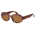 thumbnail image 1 of Gafas de sol ovaladas retro mosanana estilo vintage con diseño tortuga claro y protección UV400, 1 of 6