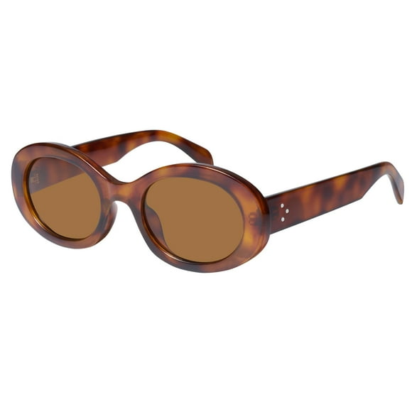Gafas de sol ovaladas retro mosanana estilo vintage con diseño tortuga claro y protección UV400