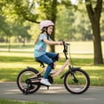 thumbnail image 3 of Costway 16 Inch Kids Bike Toddler Bicycle with Training Wheels, Dual Brakes, Adjustable Seat Pink, 3 of 11