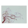thumbnail image 1 of Japanese Cutting Board, Spiral Fashioned Swirling Genus Magnolia Foliage Enclosed Leaf Whorls Motif, Decorative Tempered Glass Cutting and Serving Board, Small Size, Red White, by Ambesonne, 1 of 1