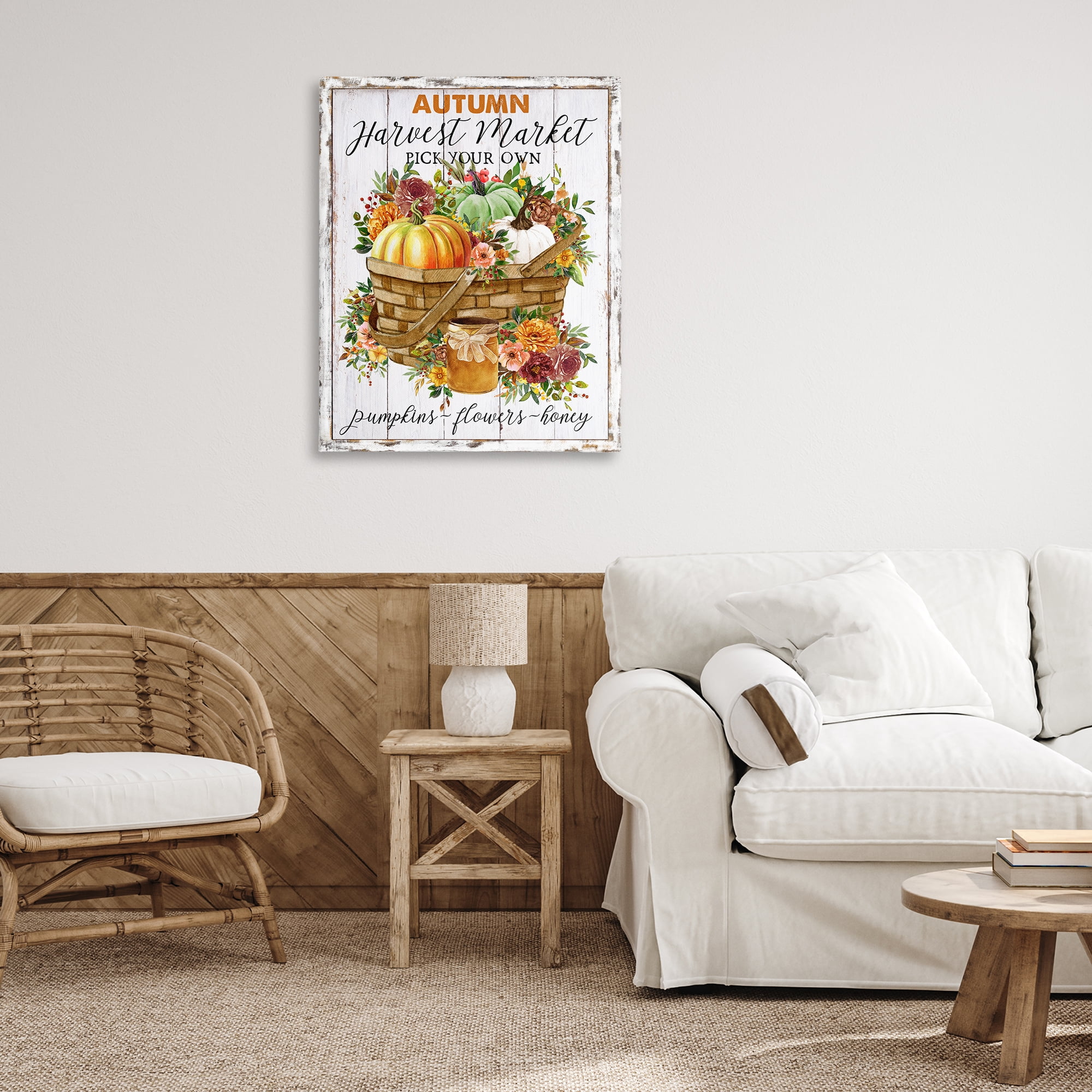 Stupell Industries Autumn Floral Market Holiday Painting Gallery Wrapped Canvas Art Prints Wall Art, 30 x 40