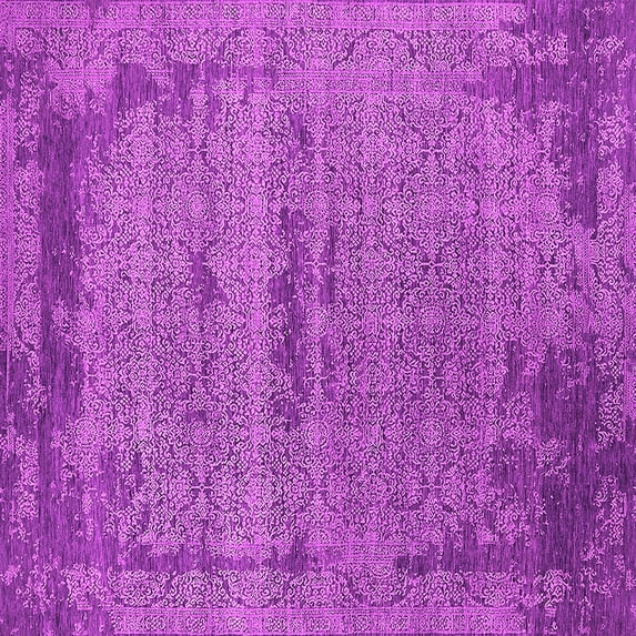 Ahgly Company Indoor Square Oriental Pink Industrial Area Rugs, 3' Square