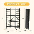 thumbnail image 3 of TBKLEY 4-Tier Folding Metal Shelving Unit, Heavy-Duty Storage Rack, Black, 3 of 9
