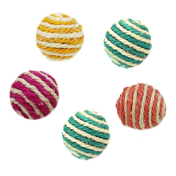 LITINKIMI Cat Sphere Sisal Ball Random Color 5Pcs 2In