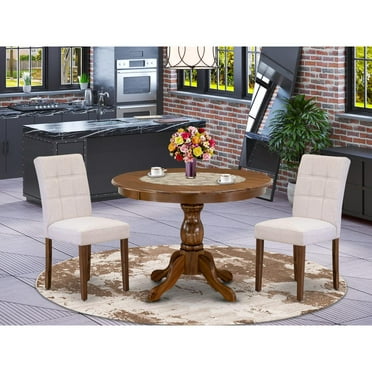 East West Furniture 3 Piece Dining Table Set consists A Mid Century Table