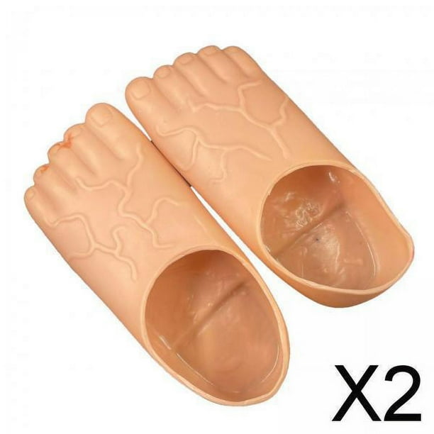 Zapatillas de pies falsos,Zapatillas descalzas divertidas y realistas para niños,Accesorios para disfraces de Halloween para mujeres y hombres adultos,Pantuflas de gordo Accesorios de