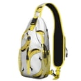 thumbnail image 1 of Banana Lover Sling Backpack with Tropical Fruit Pattern, Cute Yellow Banana Print Crossbody Daypack, Kawaii Cartoon Sweet Design, Lightweight and Durable, 1 of 5