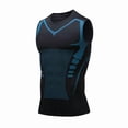 thumbnail image 2 of dgysar Men's Compression Swim Vest Quick-Dry Rash Guard Sleeveless Top Beach Sun Protection Surfing Black 3XL, 2 of 7