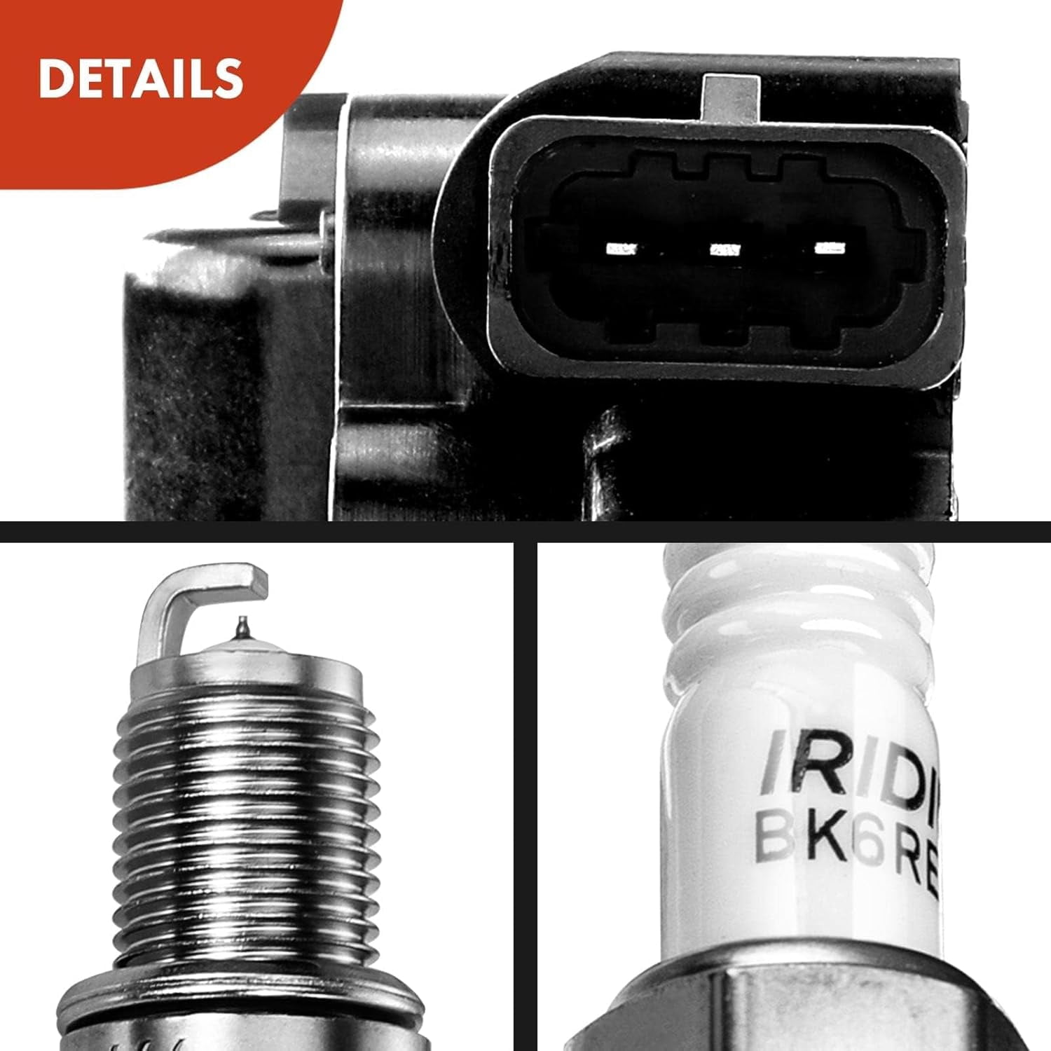 A-Premium Set of 8 Ignition Coil Pack and Iridium Spark Plugs Compatible with Mercedes-Benz E500 S430 CL500 CLK500 S500 SL500 CLK430 G500 G55 AMG