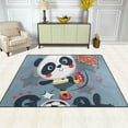 thumbnail image 3 of SKYSONIC Lightweight Soft Area Rugs Cute Panda Kicking Soccer Ball Floor Mat for Kids Playing Room Hardwood Floor Living Room 63x48 inch Nursery Rugs, 3 of 6
