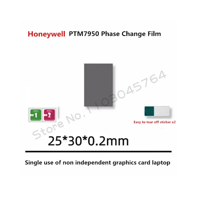 Honeywell PTM7950SP Thermal Silicone Paste Grease Graphics Card CPU Cooler Notebook Computer Phase Change Conductive Silicone 25X30X0.2mm