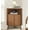 1-WALNUT, variant on Modern Corner Cabinet, 66.7" Tall Bathroom Storage Cabinet with 2 Fluted Doors & Shelves for Kitchen, Living Room, Walnut