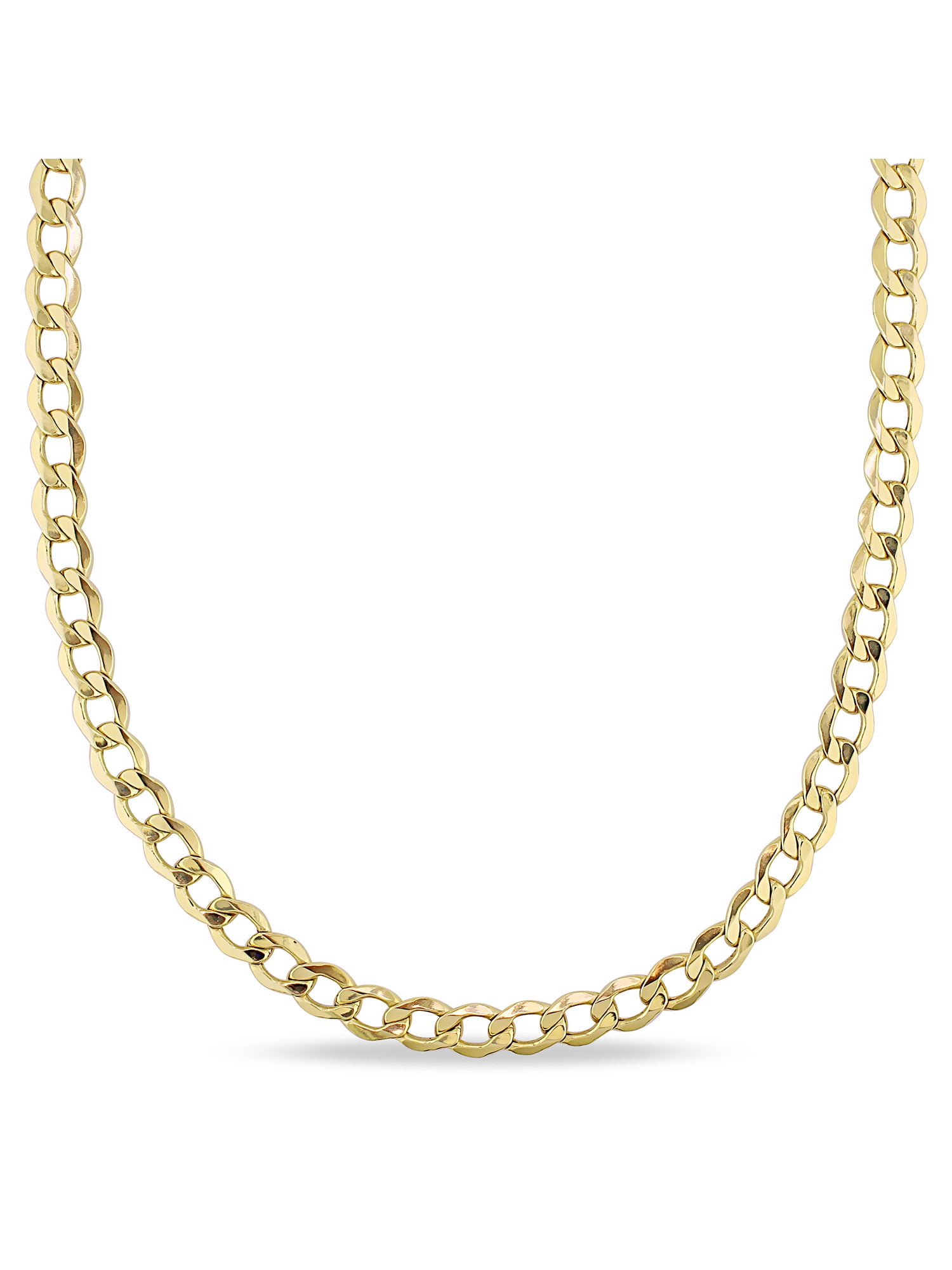 Asteria 10kt Yellow Gold Men's Semi-Solid Curb Chain Necklace, 20" by Generic