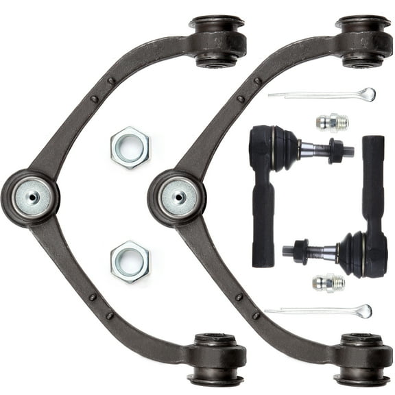 ECCPP 4pcs Upper Control Arm w/Ball Joint Outer Tie Rod End fit for 2005-2010 For Dodge Dakota 2006-2009 For Mitsubishi Raider 2011 For Ram Dakota