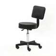 thumbnail image 5 of Hassch Swivel Rolling Stool w/ Thick Padded Seat and 5 Wheels, Height-Adjustable Stool with Back, for Massage Salon Home Office (Black), 5 of 10