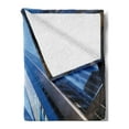 thumbnail image 2 of Urban Soft Flannel Fleece Throw Blanket, Looking up at Chicago's Skyscrapers in Financial District American City Picture, Cozy Plush for Indoor and Outdoor Use, 60" x 80", Blue Grey, by Ambesonne, 2 of 5