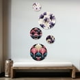 thumbnail image 2 of Designart "Pink & Blue Art Deco Elegance" Damask Round Wall Art Set Of 5 - Pink Bohemian Wall Living Room Decor Set, 2 of 6