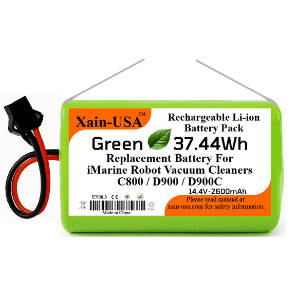 Replacement Battery for iMartine C800 / D900 / D900C Robot Vacuum Cleaners, 14.4V - 2600mAh  (37.4Wh) with Built-in Battery Management System (BMS)