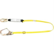 MSA Workman Shock-Absorbing Lanyard, Single Leg w/ Locking Rebar Hook (Adjustable) (4 Units)