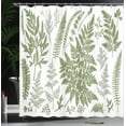 thumbnail image 3 of Ambesonne Vintage Botany Shower Curtain, Delicate Fern Floral, 69"Wx75"L, Sage Green and White, 3 of 4