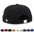 thumbnail image 4 of Sombrero de copa suave con forma de hoja para hombre, sombrero de calle negro para niños, sombrero de presentador moderno para las cuatro estaciones, 4 of 6