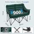 thumbnail image 6 of NAIZEA Double Camping Chair, Folding Camping Loveseat Duo Chair for Adults, Oversized Double Folding Chair, Camping Bench Lawn Chairs Patio Lounge Chairs for Adults, 6 of 7