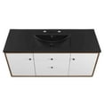 thumbnail image 2 of Modway Transmit 48" Wall-Mount Bathroom Vanity in Walnut Black, 2 of 11