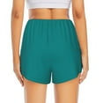 thumbnail image 4 of Xecao's Teal for a double-layer running short for women, perfect for gym, tennis, and more, featuring a convenient pocket., 4 of 9