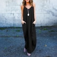 thumbnail image 2 of Riforla Women's Boho Beach Dress Irregular Neckline Pocketed Maxi Dress Casual Summer EU/US Sizes Women Mother of The Bride Dresses Black M, 2 of 6