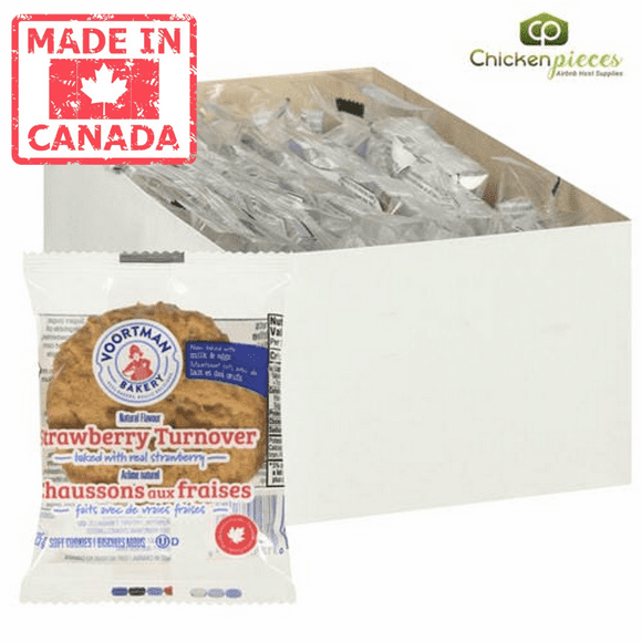 Voortman Biscuit Fraise Tournant Service Unique 25G (144/caisse) - Fabriqué au Canada