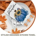 thumbnail image 6 of Fall Hello Pumpkin Kitchen Dish Towels Set of 2, Autumn Orange Plaid Check Hand Towels Sunflower Drying Baking Cooking Cloth, Thanksgiving Farmhouse Rustic Home Kitchen Decor 18 x 26 Inch, 6 of 6