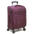 thumbnail image 2 of Dejuno Aurora Lightweight Denim 3-Piece Spinner Luggage Set - Burgundy, 2 of 6