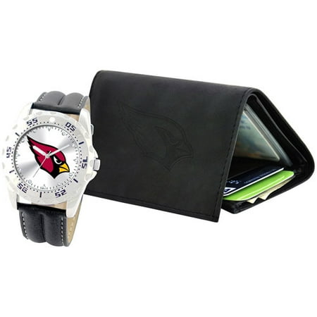 Game Time NFL Men's Arizona Cardinals Watch and Tri-Fold Wallet Set, Black