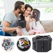 SPOORYYO DIY Hexagon Explosion Box with Photo Album, Multi-layer Surprise Gift Box for 3 and 5 Photos, Perfect for Engagement, Wedding, Anniversary