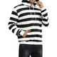 thumbnail image 4 of SUDADERAS DE HOMBRE INSPIRE CHIC con Rayas, Capucha, Bolsillo Frontal, Mangas Largas, Sudaderas Pullover 2XL Negro Blanco, 4 of 6