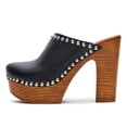 thumbnail image 3 of YDN Women Chunky Platform Round Toe Clogs Mules Rivets Studs Slip On Cork High Heels Slides Sandals Dressy Prom Daily Shoes Size 13 Black, 3 of 5