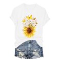 thumbnail image 7 of COMVALUE Women's Sunflower Graphic Shirts Boho Flowers Tee Tops Cute Summer Vintage Short Sleeve Holiday T Shirt (White, XL), 7 of 7