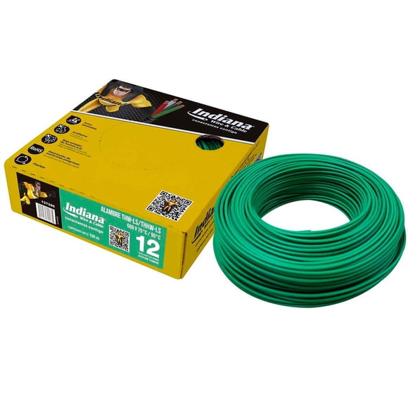 Alambre Electrico Calibre 12 Verde 100 M Indiana